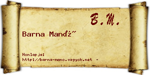 Barna Manó névjegykártya